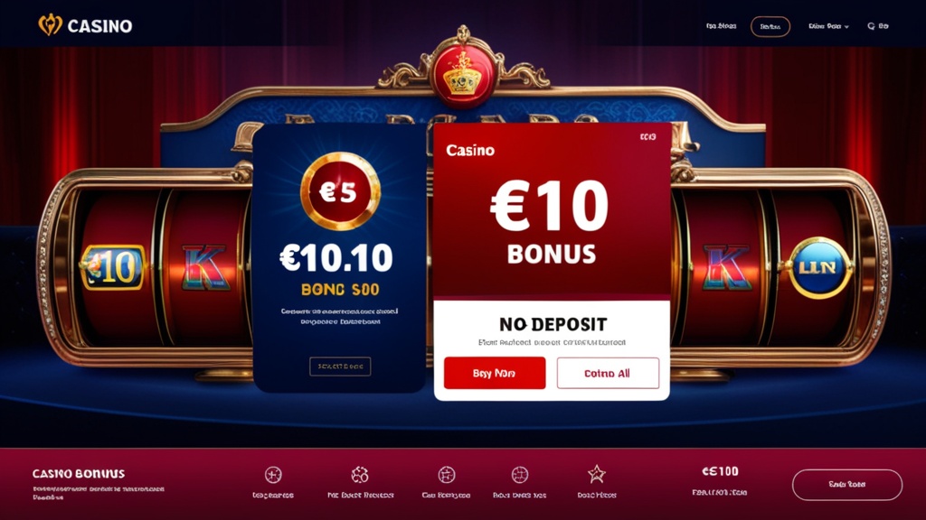Spanish casino bonus cards showing a €10 offer and no-deposit promotion